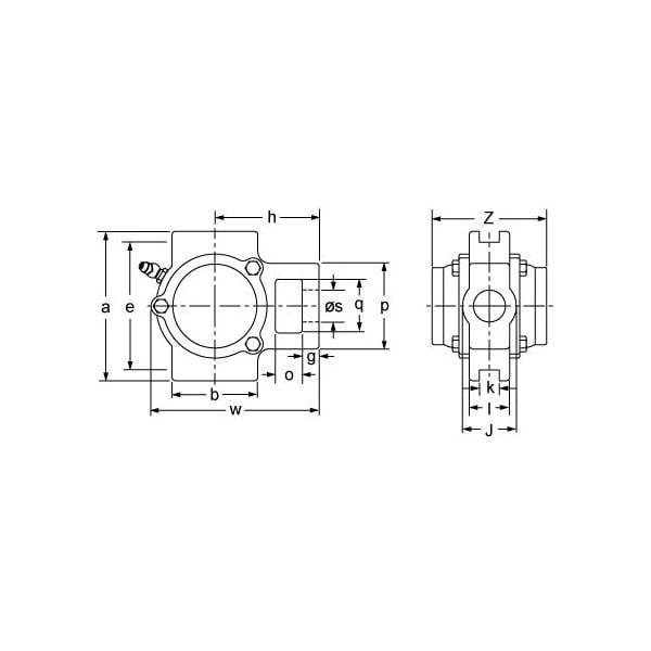 SINGLE ROW BALL BEARING, 65MM WIDE SET SCREW TAKE-UP OPN/CLS CI COVERS